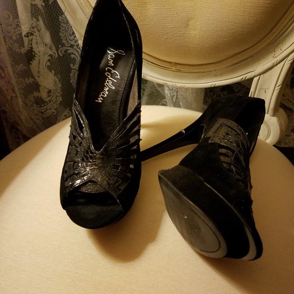 SAVE $100! HOTTEST HEELS by Sam Edelman Leather Suede Embossed Sandal Pump SZ 10 - Picture 2 of 7